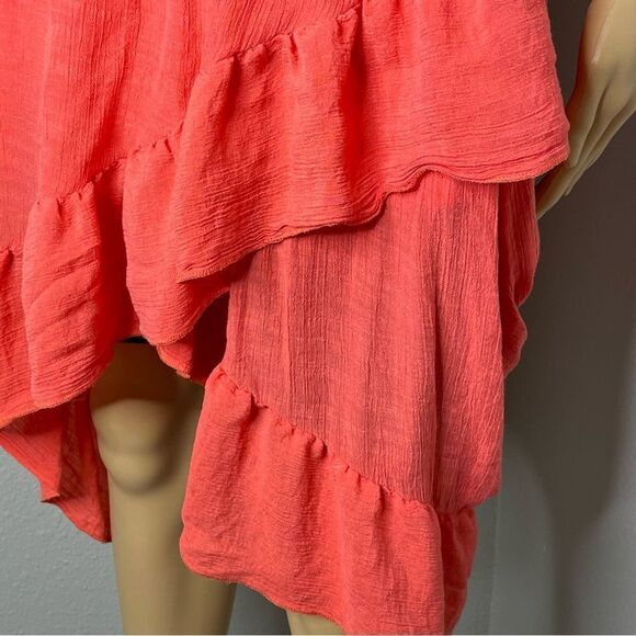 Mod Modele Coral Strapless High Low Ruffled Dress Size Small - Picture 12 of 13